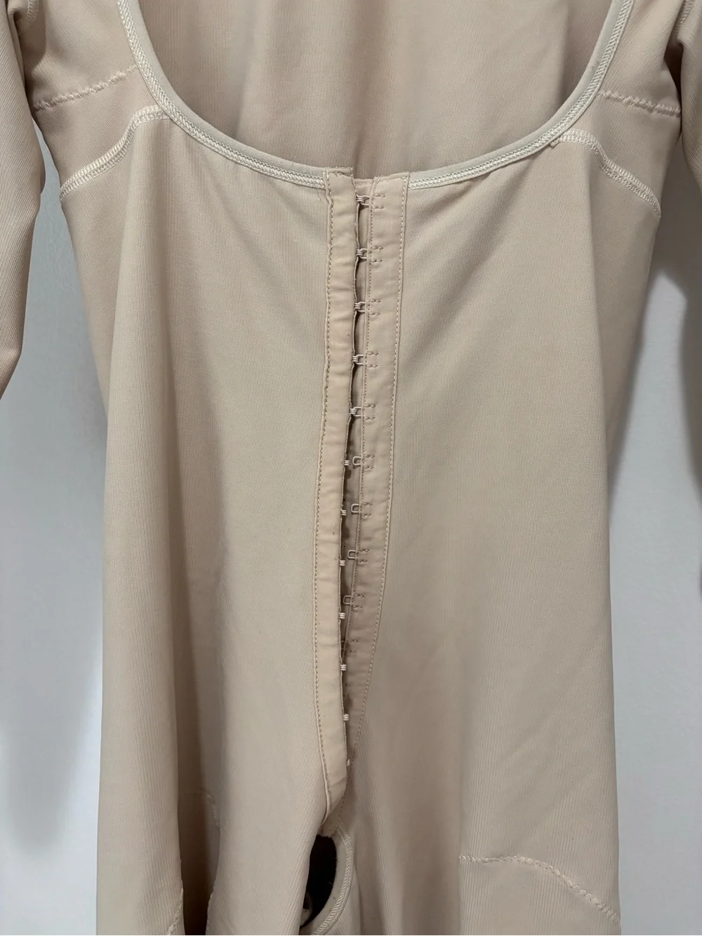 Marena Recovery Bodysuit 3/4 Sleeve Sculpting Suit in Beige XL